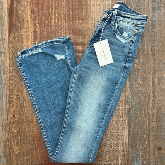 Flying Monkey Women’s Black Label High Rise Flare Stretch Jean Size 26x34 - Picture 1 of 5
